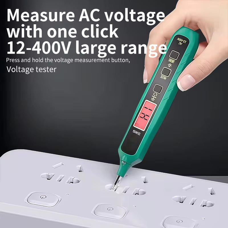 Digital Voltage Tester Pen with Non-Contact Detection (12–400V / 12–1000V AC)