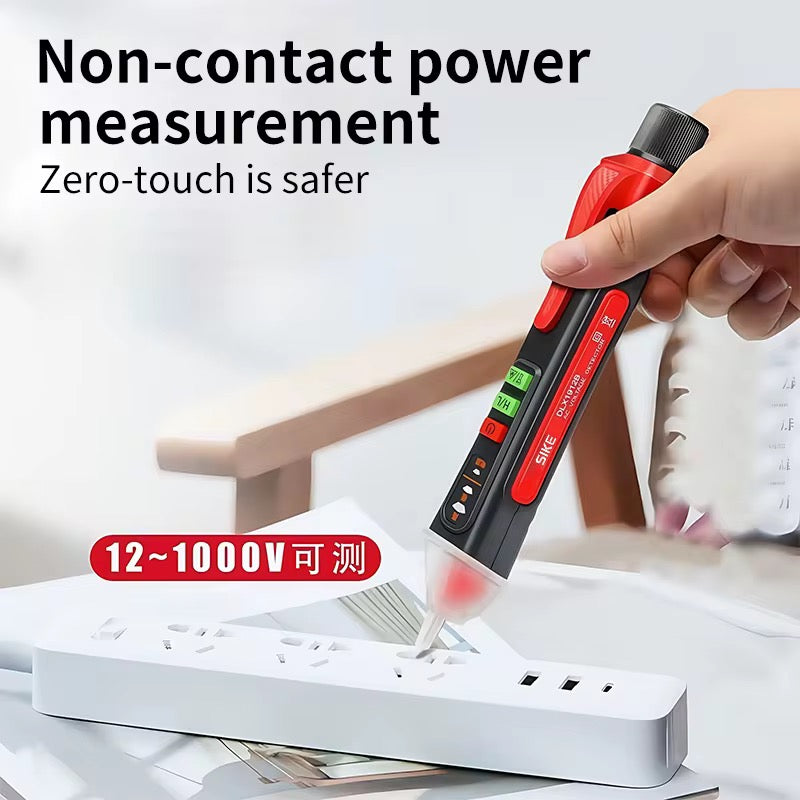 Digital Voltage Tester Pen with Non-Contact Detection (12–400V / 12–1000V AC)