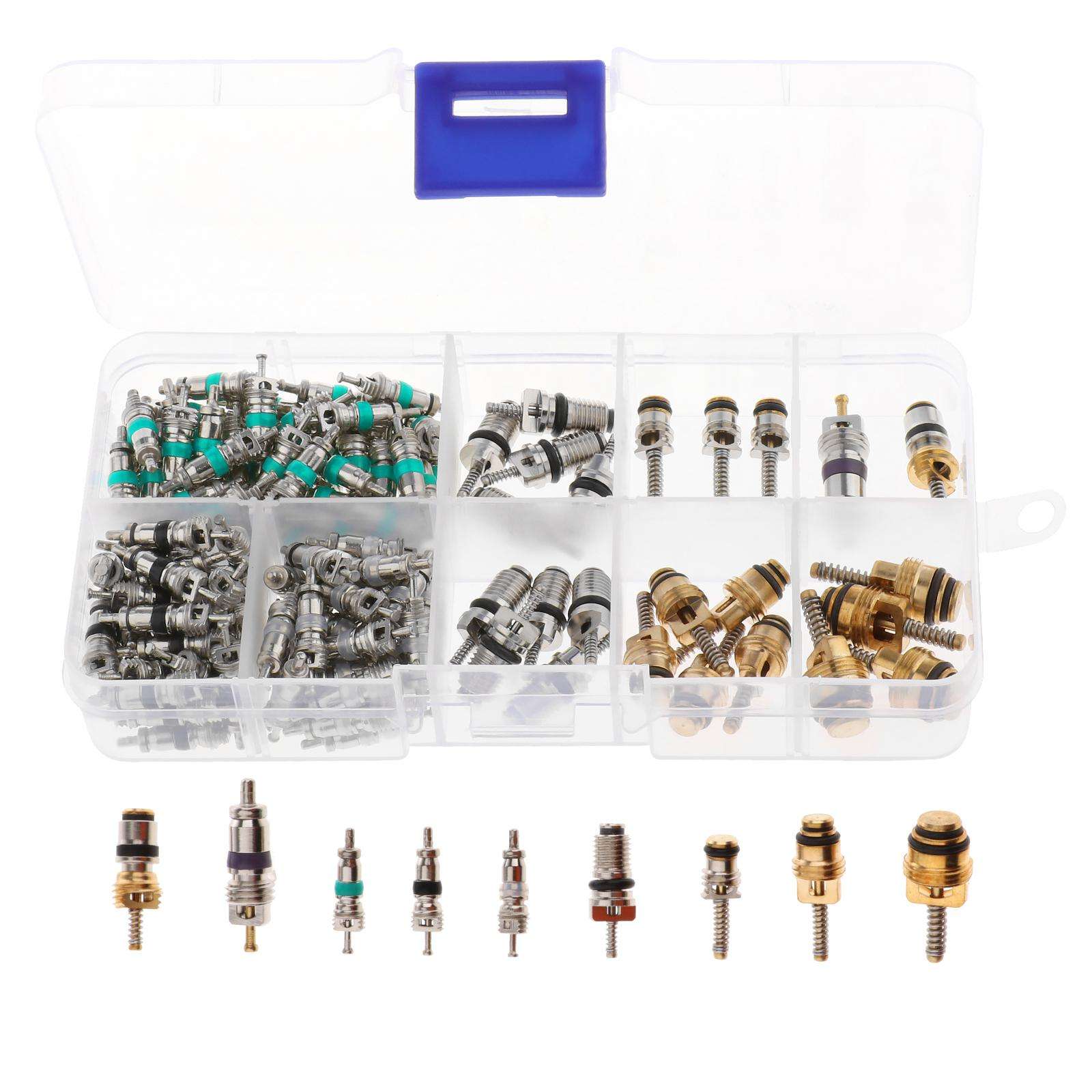 HVAC Valve Core Assortment Kit – 134pcs Schrader Valve Cores with Removal Tool for R134a R410A R22 AC Systems