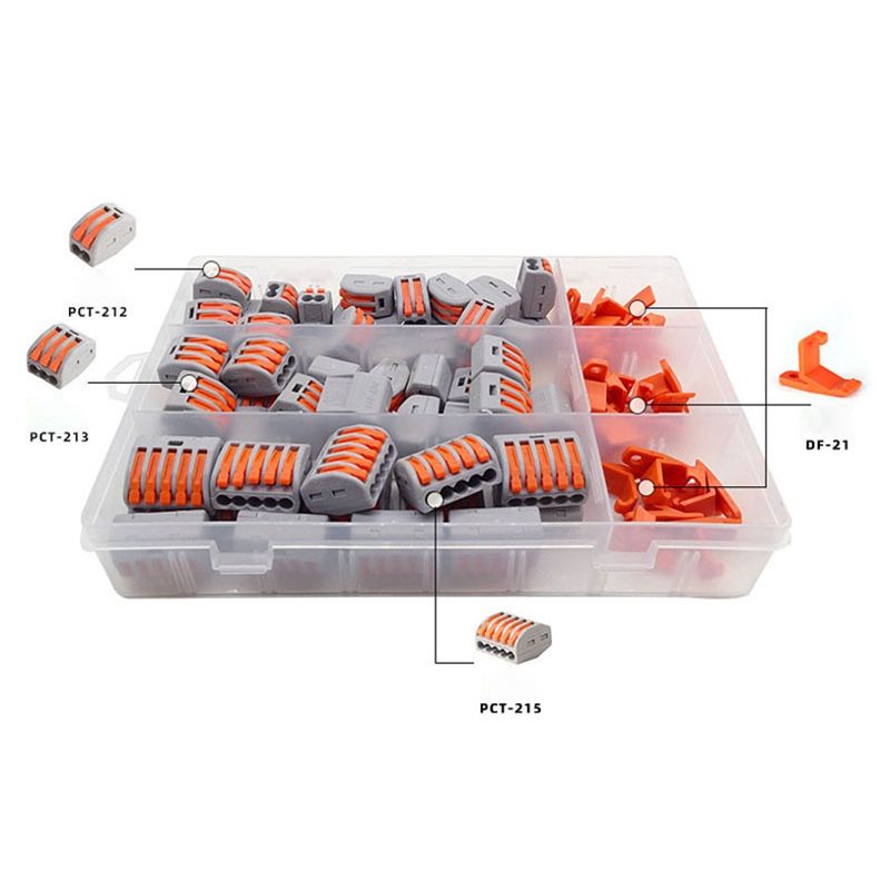 Lever Wire Connector Assortment Kit – 2/3/5 Port Compact Splicing Terminals – Electrical Connector Set with Storage Box