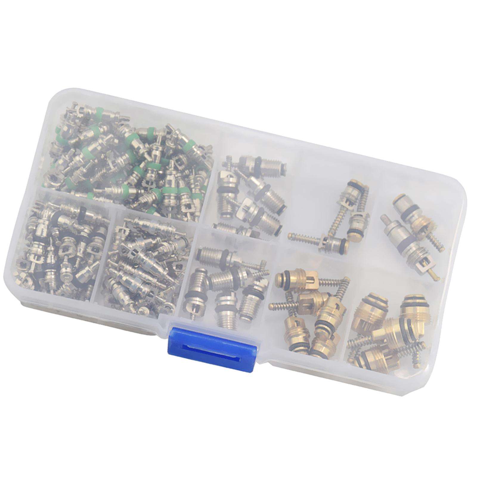 HVAC Valve Core Assortment Kit – 134pcs Schrader Valve Cores with Removal Tool for R134a R410A R22 AC Systems