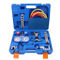 HVAC Flaring Tool & Manifold Gauge Kit – Copper Tube Flaring Set with Charging Hoses – R410A / R22 Compatible