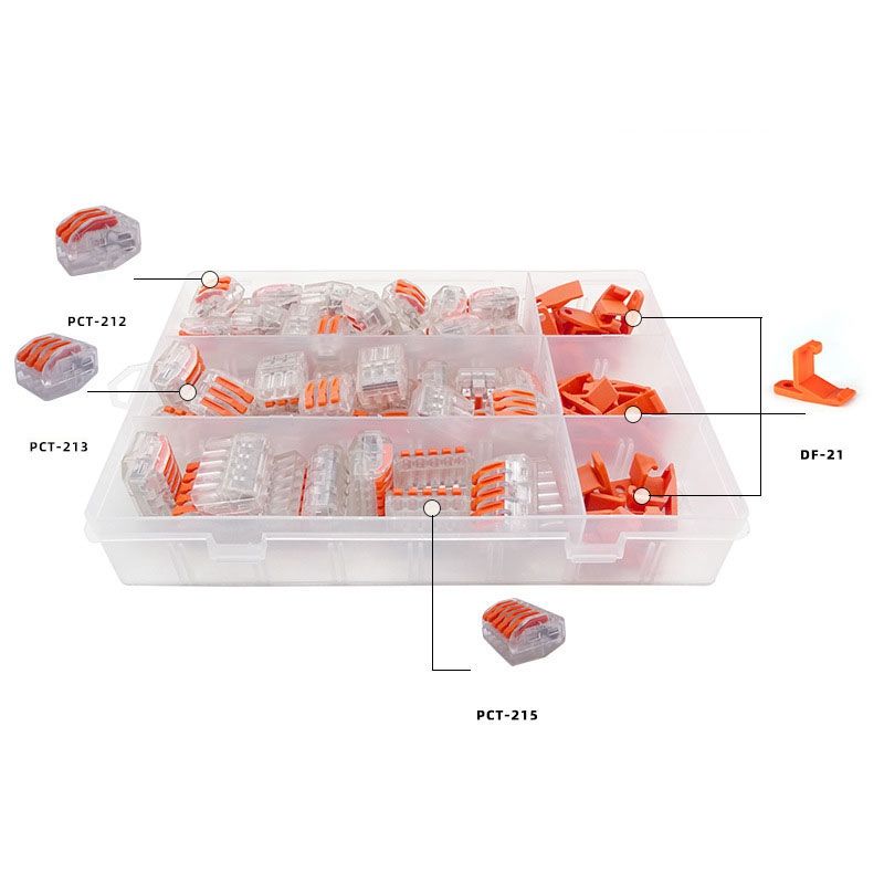 Lever Wire Connector Assortment Kit – 2/3/5 Port Compact Splicing Terminals – Electrical Connector Set with Storage Box