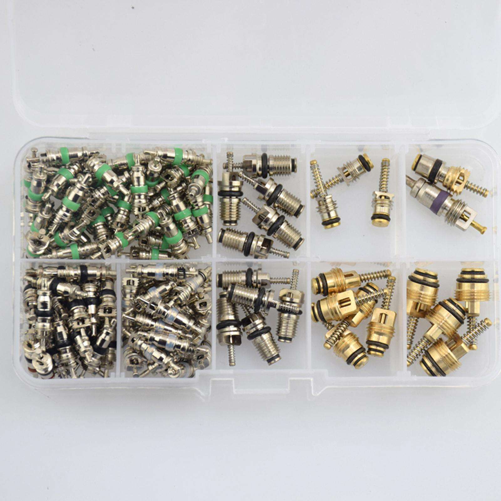 HVAC Valve Core Assortment Kit – 134pcs Schrader Valve Cores with Removal Tool for R134a R410A R22 AC Systems
