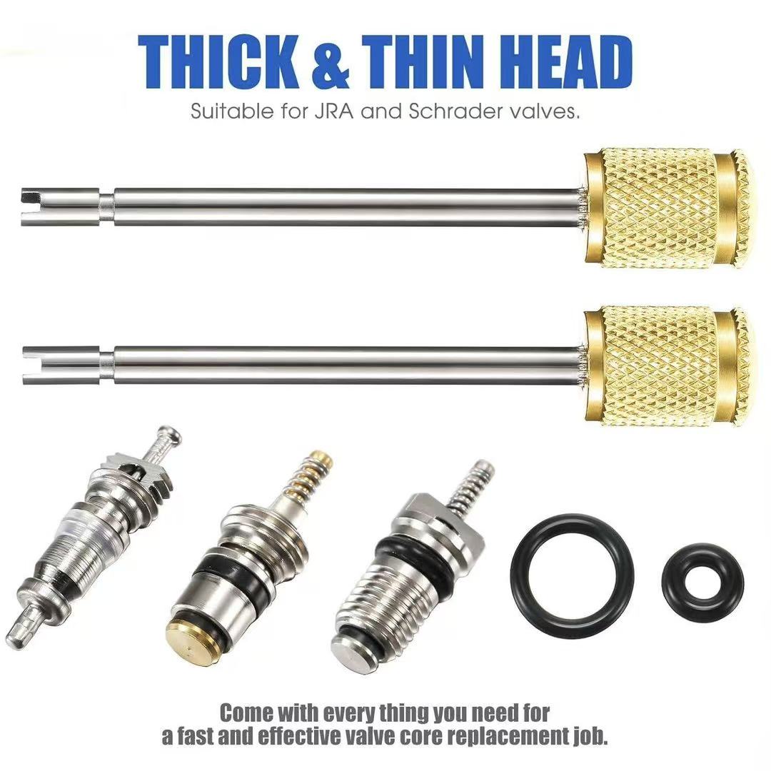 HVAC Valve Core Removal Tool Kit – High & Low Side 1/4" SAE for R134a R22 R410A Air Conditioning Systems