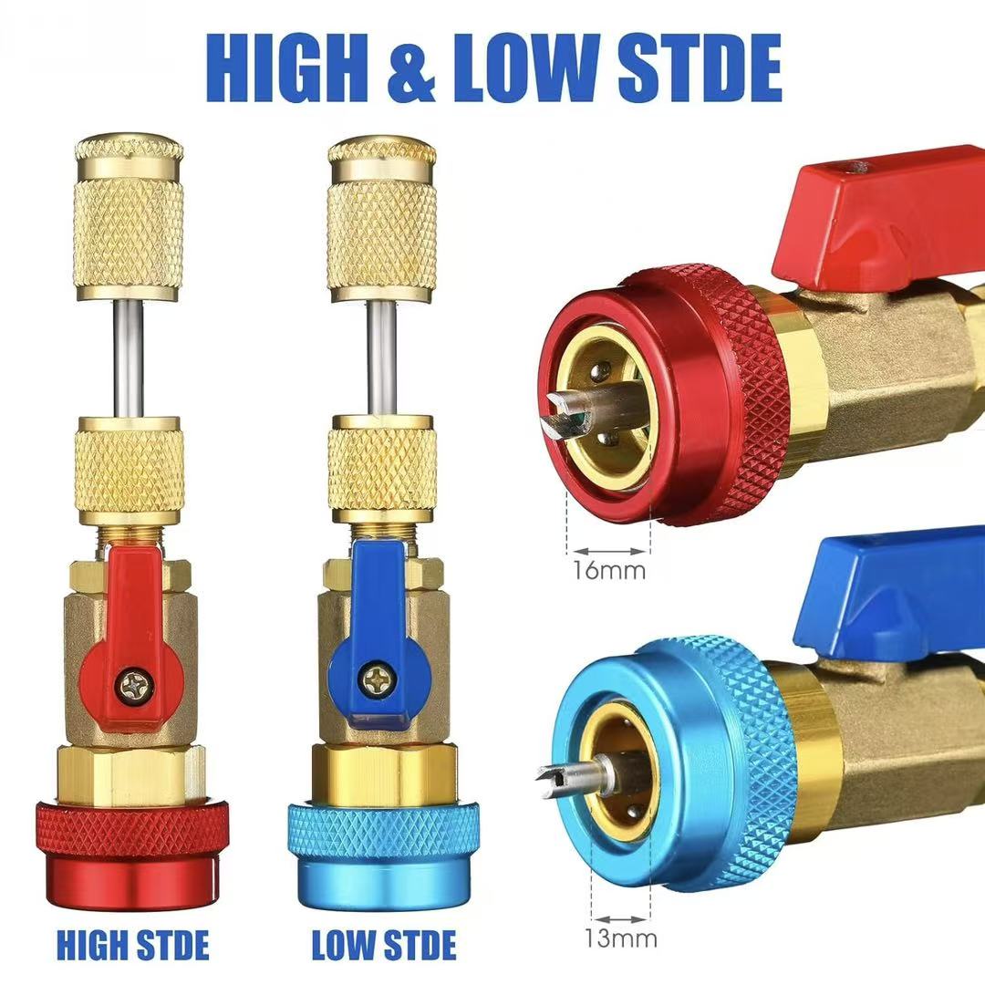 HVAC Valve Core Removal Tool Kit – High & Low Side 1/4" SAE for R134a R22 R410A Air Conditioning Systems