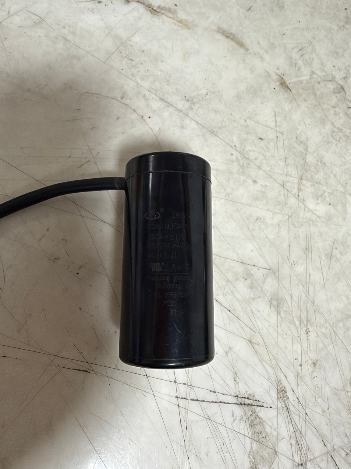 CD60 150uF motor starting capacitor with lead wires